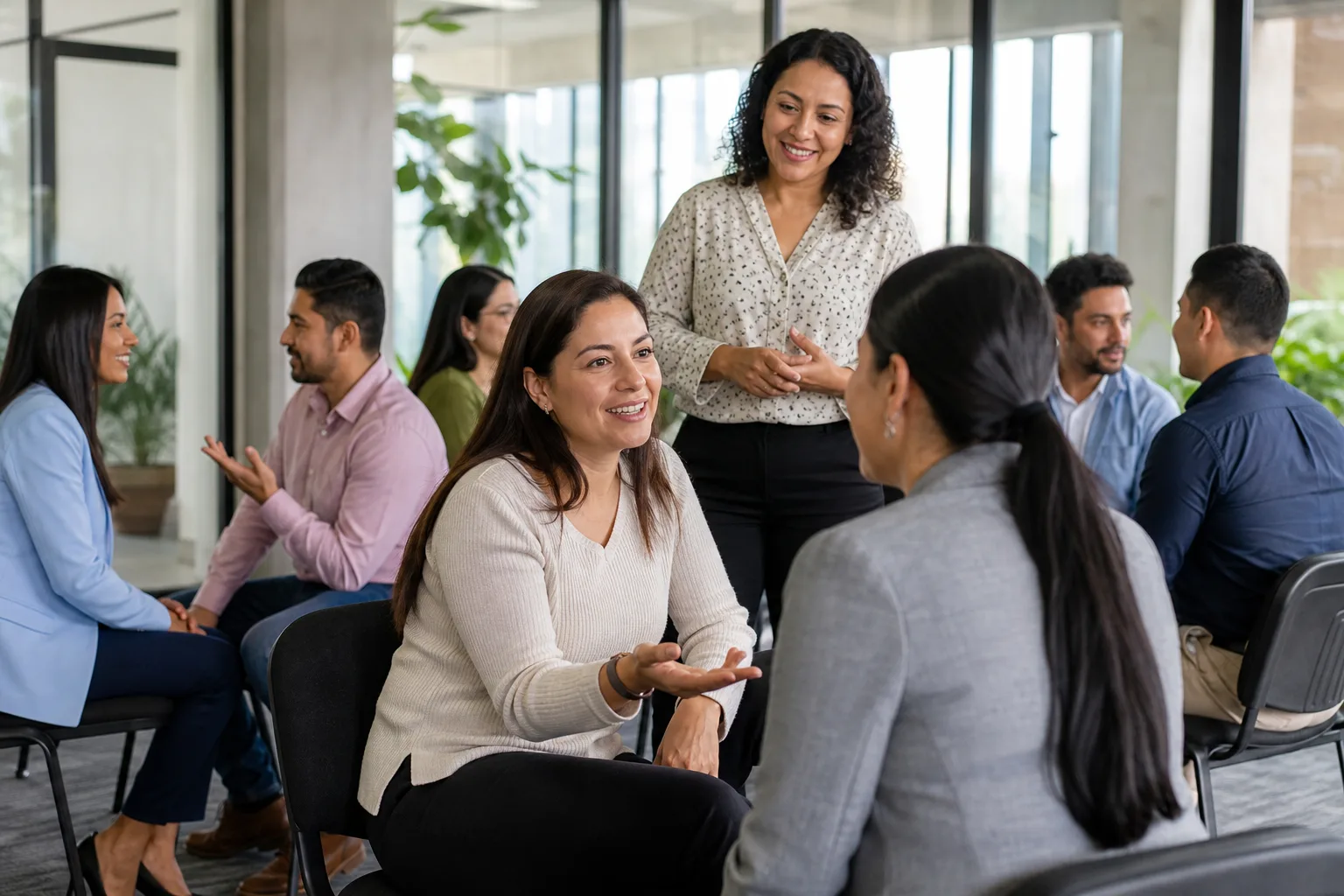 Taller de comunicación y convivencia con participantes en ejercicio de escucha activa